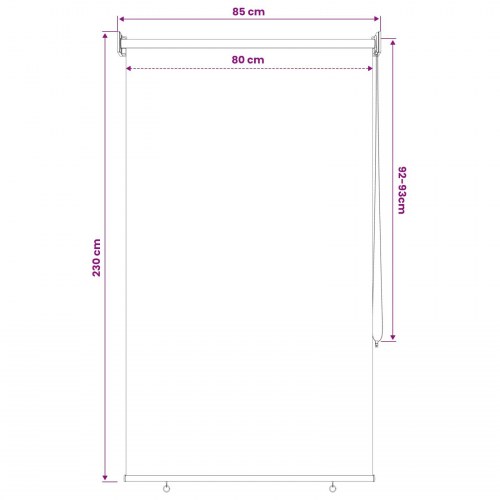 Udendørs rulleskærm brun 80 x 230 cm HDPE med 90% UV-blok