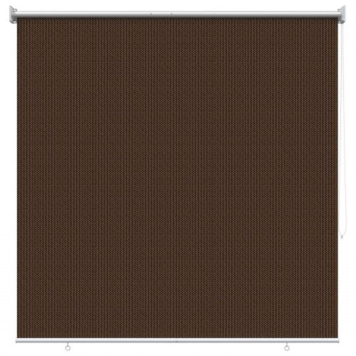 Udendørs rulleskærm brun 140 x 140 cm HDPE med 90% UV-blok