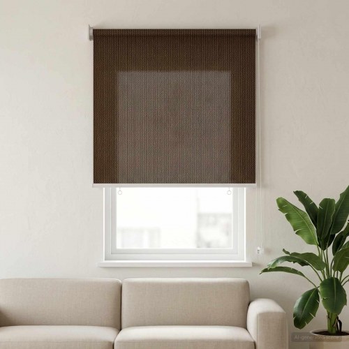 Udendørs rulleskærm brun 80 x 140 cm HDPE med 90% UV-blok