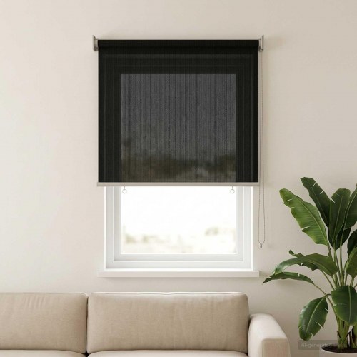 Udendørs rullegardin i HDPE sort 80 x 140 cm med 90 % UV-blokering