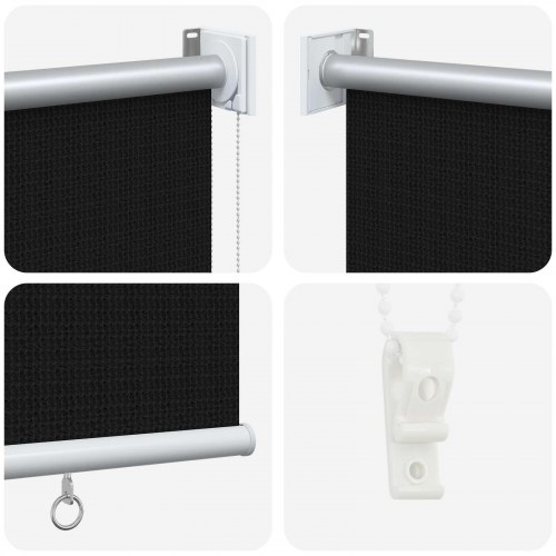 Udendørs rulleskærm sort 80 x 230 cm i HDPE med 90 % UV-blokering