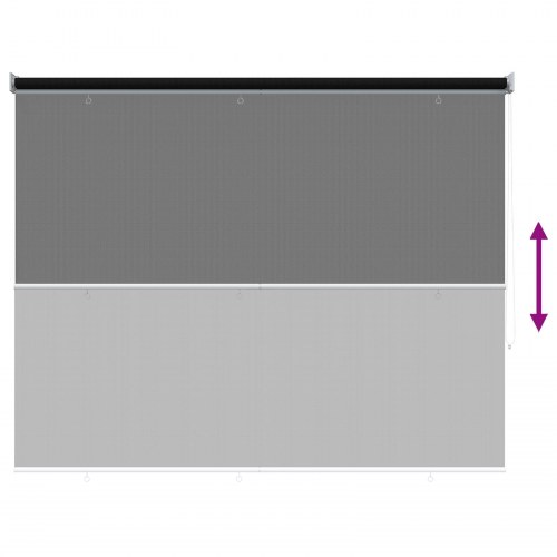 Udendørs rulleskærm sort 200 x 140 cm HDPE med 90% UV-blok