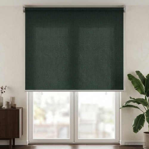 Udendørs rulleskærm 90% UV-blok mørkegrøn 400 x 230 cm HDPE