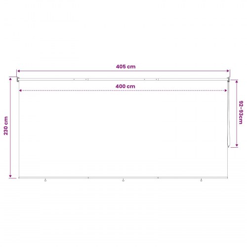 Udendørs rulleskærm 90% UV-blok mørkegrøn 400 x 230 cm HDPE
