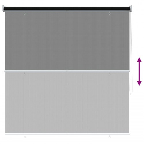 Udendørs rullegardin i HDPE 140 x 140 cm - sort med 90% UV-blok