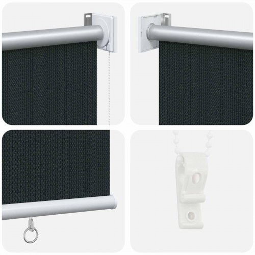 Udendørs rulleskærm mørkegrøn 350 x 230 cm HDPE