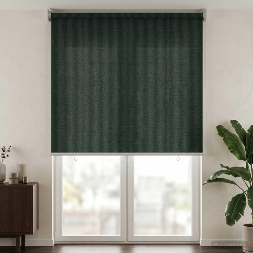 Udendørs rulleskærm 90% UV-blok mørkegrøn 80 x 230 cm HDPE