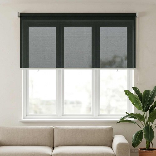 Udendørs rulleskærm mørkegrøn 400 x 140 cm HDPE