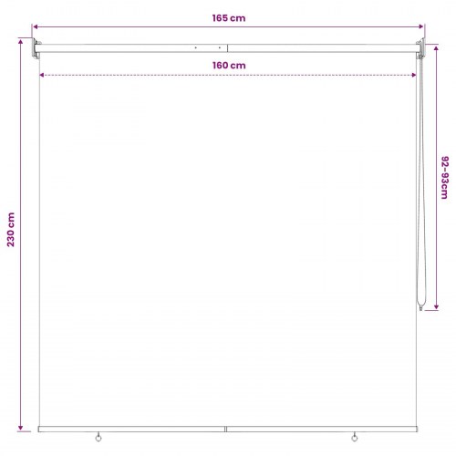 Udendørs rulleskærm 90% UV-blok mørkegrøn 160 x 230 cm HDPE