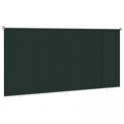 Udendørs rulleskærm mørkegrøn 350 x 140 cm HDPE med 90% UV-blok