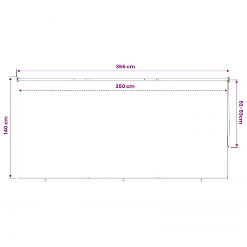Udendørs rulleskærm mørkegrøn 350 x 140 cm HDPE med 90% UV-blok