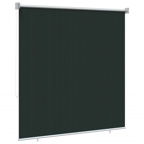 Udendørs rulleskærm mørkegrøn 160 x 140 cm HDPE med 90% UV-blok