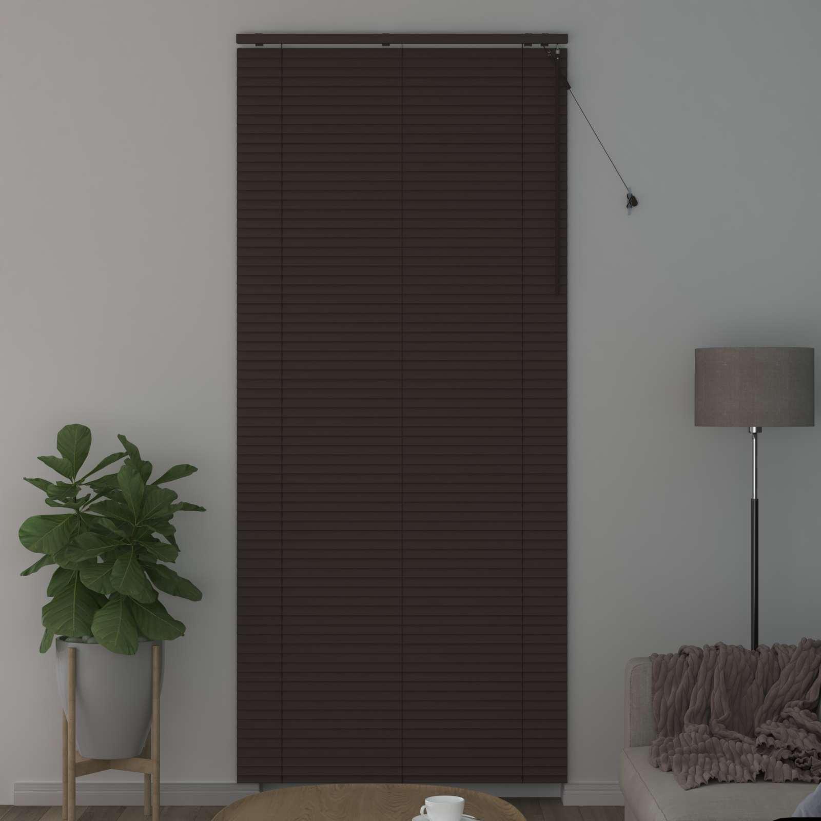 Persienner mørk brun 110 x 250 cm i massivt paulownia træ billede