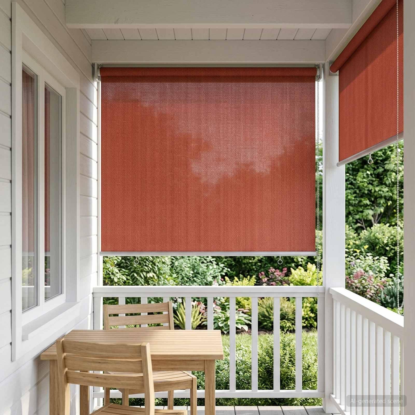 Udendørs rulleskærm terracotta 100 x 230 cm HDPE med 90% UV-blok billede