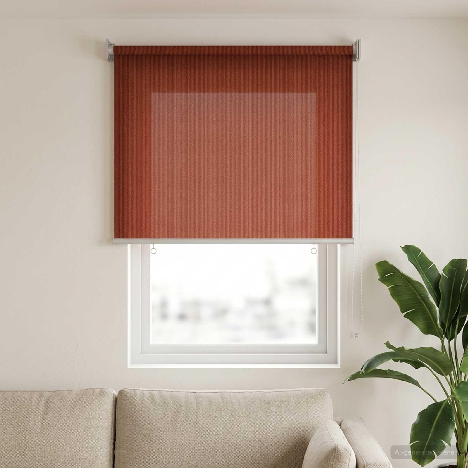 Udendørs rulleskærm med 90% UV-blok terracotta 60 x 140 cm HDPE billede