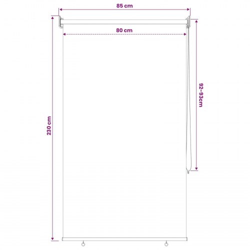 Udendørs rullegardin blå og hvid stribet 80 x 230 cm