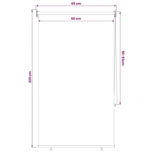 Udendørs rulleskærm med 90 % UV-blok blå/hvid stribet 60 x 230 cm