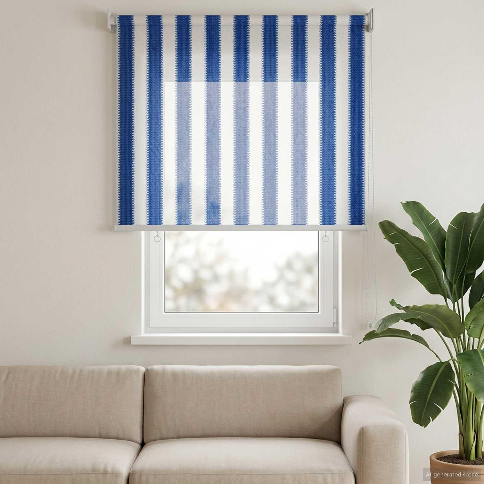 Udendørs rullegardin blå og hvid stribet 60 x 140 cm - 90 % UV-blok billede