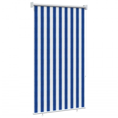 Udendørs rullegardin blå og hvid stribet 60 x 140 cm - 90 % UV-blok