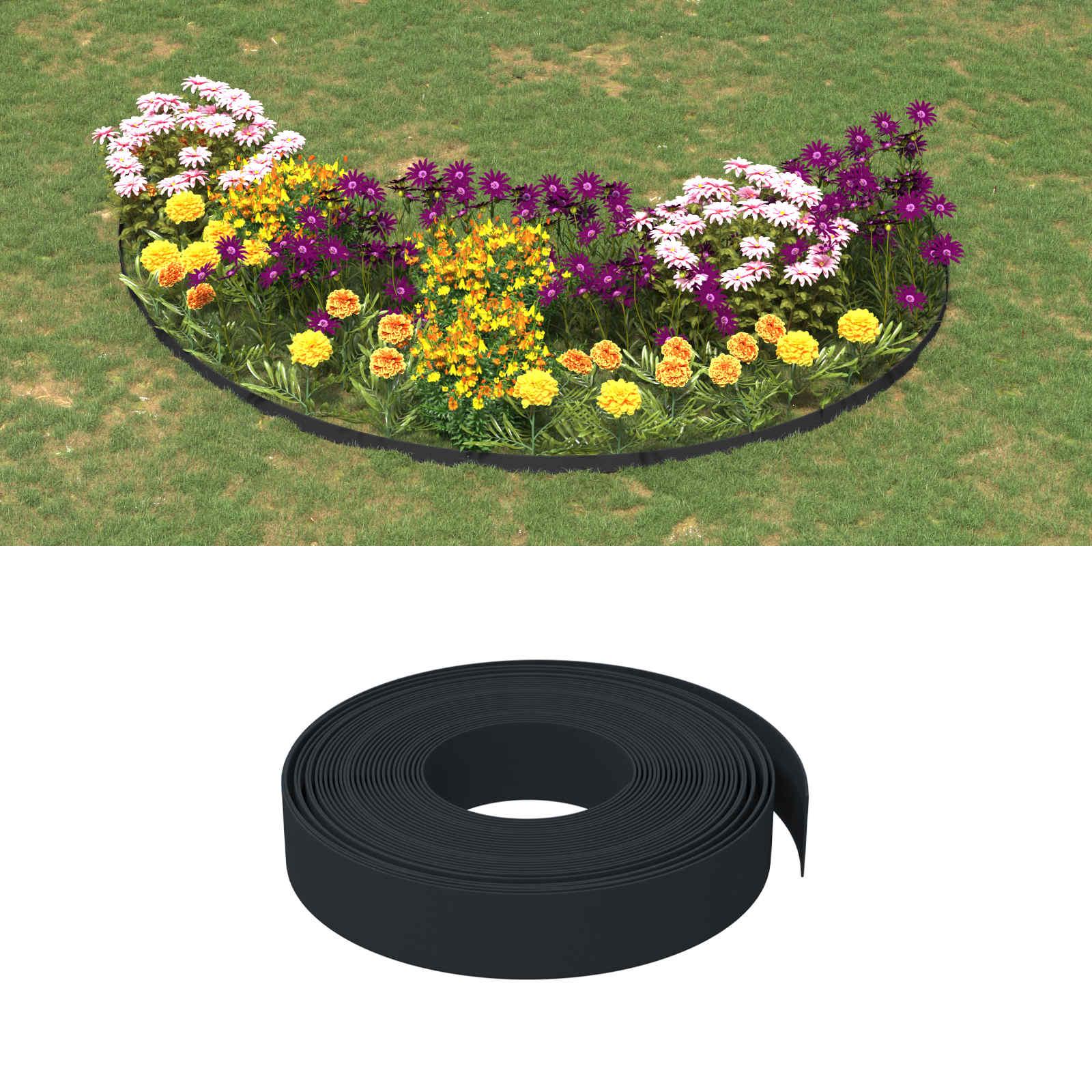 Havekant 25 m x 10 cm i PE sort billede