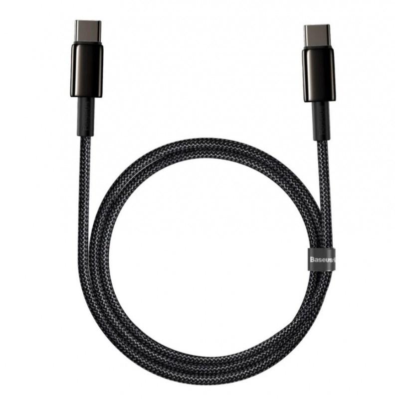 Baseus CATWJ-01 USB-C til USB-C kabel 1 m 100 W sort billede