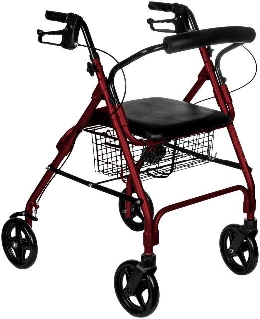 Reha Fund Palermo Premium RF-615/C rollator med 4 hjul - rød/sort billede