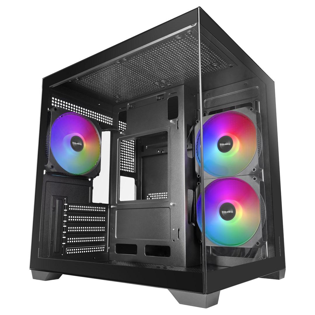 Mars Gaming MCVIEW3 Mini Tower PC-kabinet sort billede