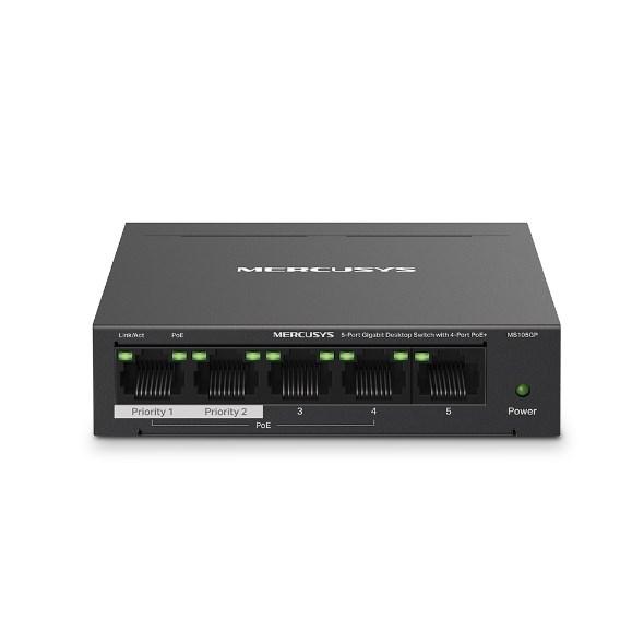 MERCUSYS 5-ports gigabit desktop-switch med 4-ports PoE+