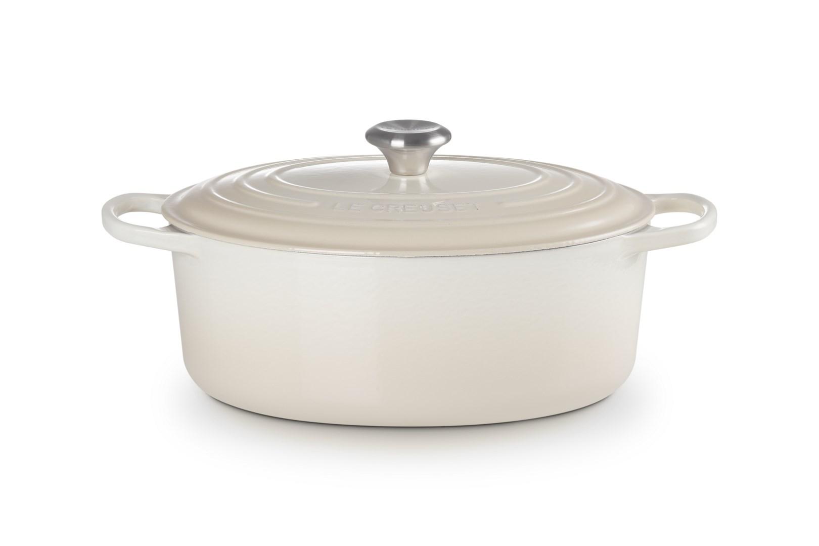 Le Creuset oval støbejernsgryde 6,3 l creme billede