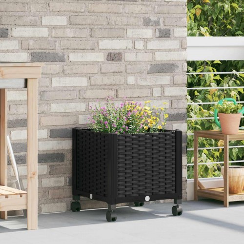Havekrukke med hjul sort 40 x 40 x 44 cm i PP
