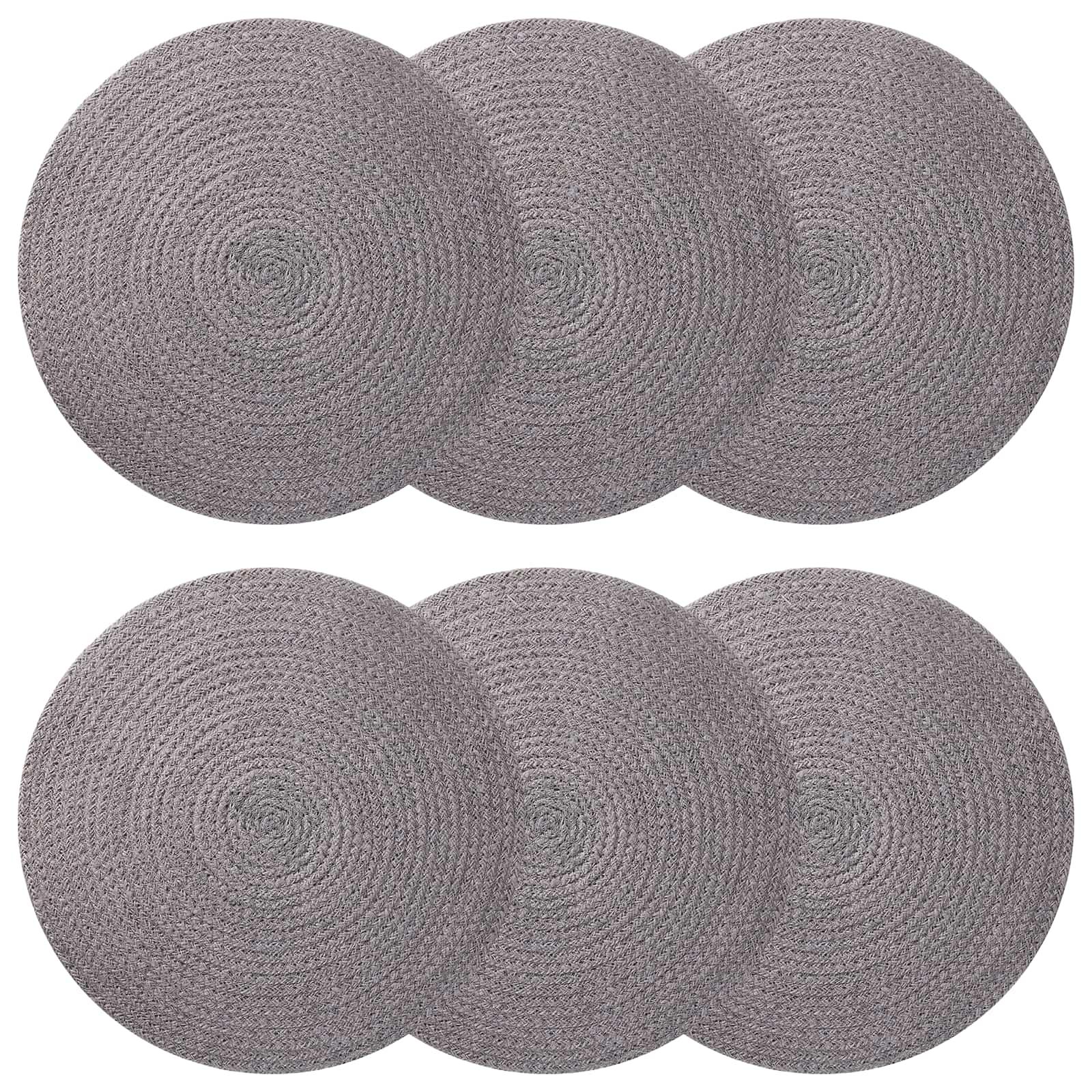 Jute dækkeservietter 6 stk grå Ø 30 cm i 100% tossa jute