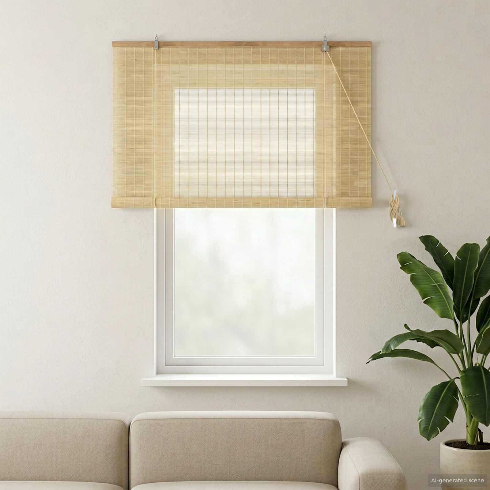 Rullegardin i bambus naturfarvet 160 x 160 cm