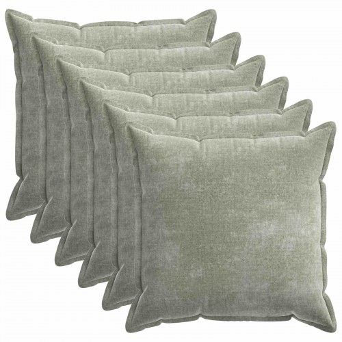 Pudebetræk 6 stk HOUTEN grøn 80 x 80 cm i chenille