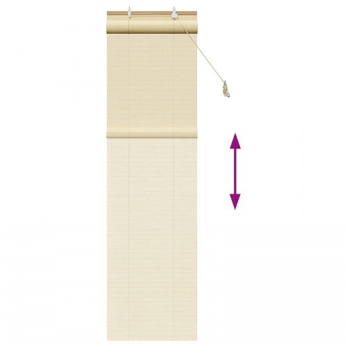 Rullegardin i naturfarvet bambus 50 x 220 cm