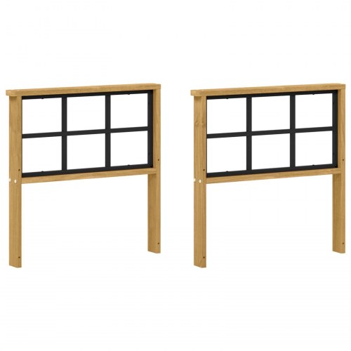 Armlænsmodul til sofa 2 stk i hvid 60 x 6 x 61 cm massivt akacietræ