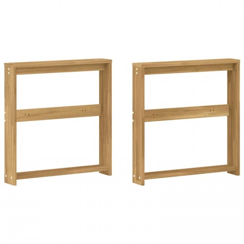 Armlænsmodul 2 stk til sofa Hvid 58,5 x 10 x 61 cm i massivt akacietræ
