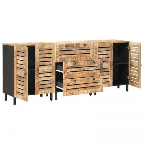 Opbevaringsskabe 3 stk. 180 x 33 x 75 cm i massivt mangotræ