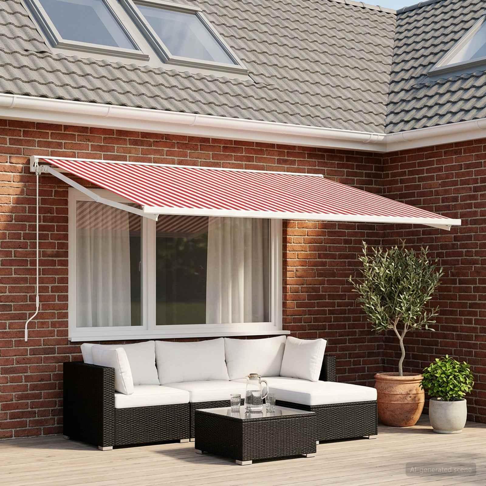 Reservedug til markise rød/hvid 250 x 200 cm i polyester