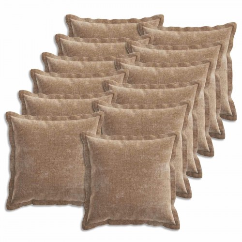 Pudebetræk HOUTEN 12 stk brun 50 x 50 cm i chenille