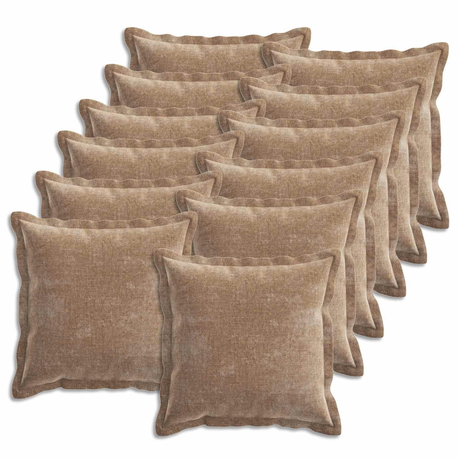Pudebetræk HOUTEN 12 stk brun 50 x 50 cm i chenille