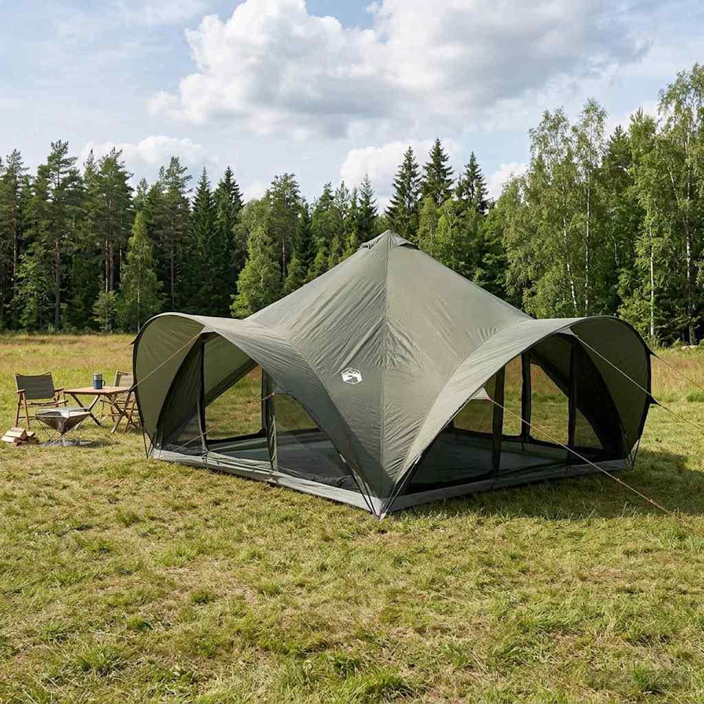 Tipi telt med tag army grøn 18-personers i polyester og stål