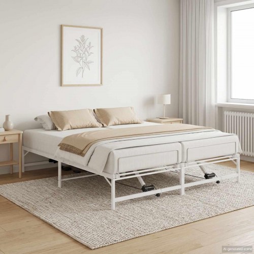 Elektrisk justerbar sengetramme 180 x 200 cm i hvid stål