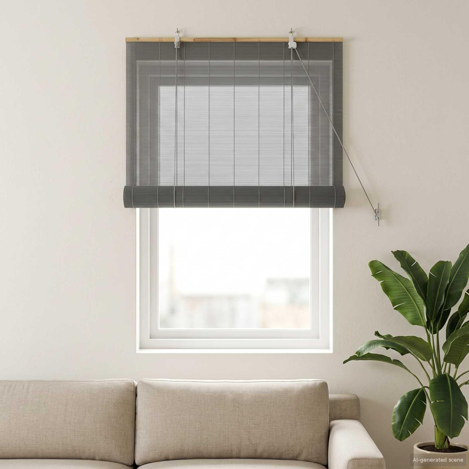 Rullegardin i grå bambus 60 x 160 cm