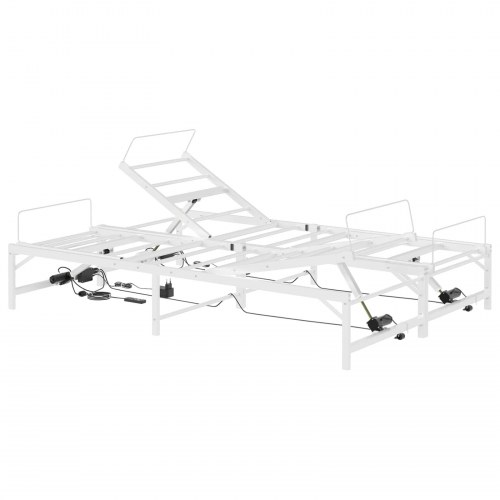 Elektrisk justerbar sengetramme 120 x 200 cm i stål - hvid
