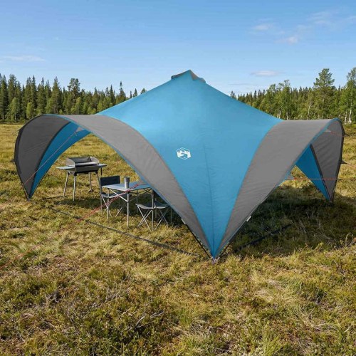 Partytelt med tag 600 x 600 x 400 cm i blå polyester og stål