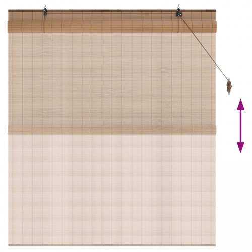 Rullegardin i brun bambus 160 x 160 cm