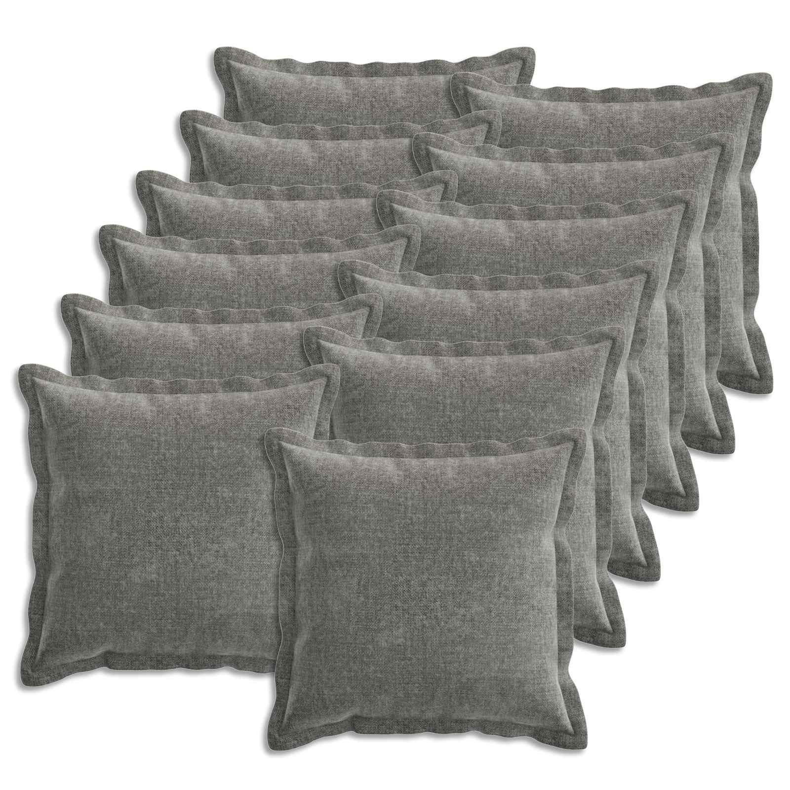 Pudebetræk HOUTEN 12 stk mørkegrå 50 x 50 cm i chenille