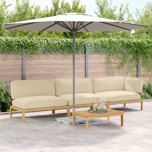 Lounge sofa sæt med puder 4 stk beige i massivt akacietræ