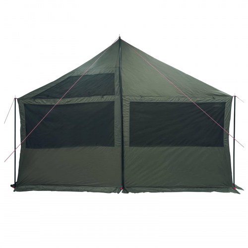 Familietelt armygrøn 600 x 400 x 268 cm i polyester og stål