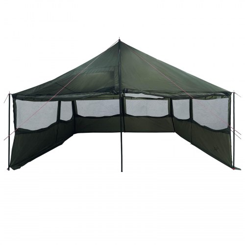 Familietelt armygrøn 600 x 400 x 268 cm i polyester og stål